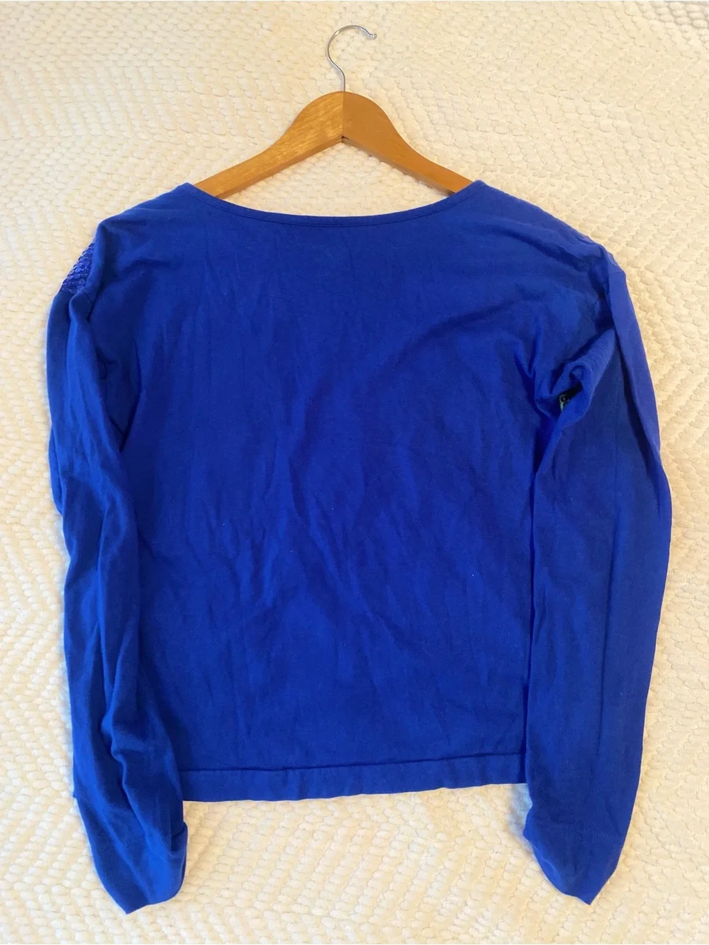 Justice Girls Size 16 Blue Sequin Believe Peace Long Sleeve Top